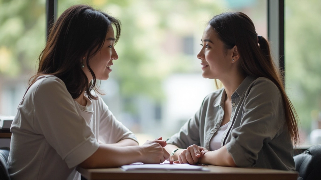Person actively using English vocabulary in real conversation, discussion, or speaking practice session with authentic engagement